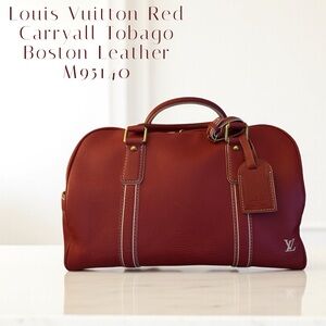 Super Rare Louis Vuitton Tobago Carryall Bag in a stunning Red Leather